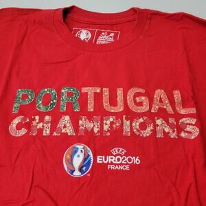 Portugal Champions Euro2016 France Red Official T-Shirt Men's XL UEFA FINAL